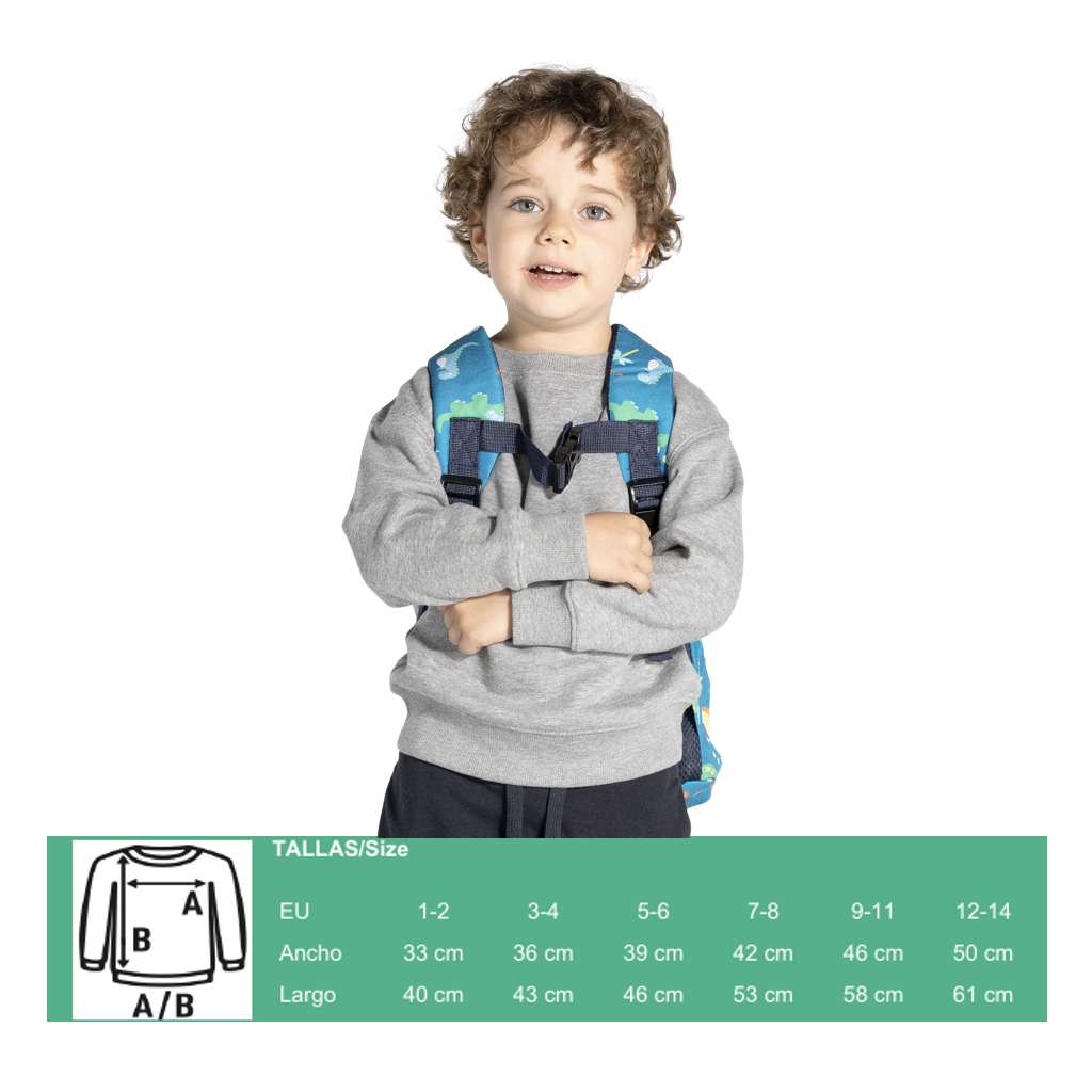Guía de tallas de la sudadera infantil unisex